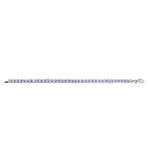 HVKI Women's Purple Heart Crystal 7 Inch Tennis Bracelet