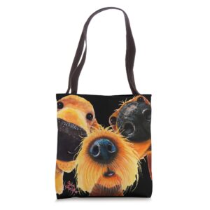 nosey dog animal print puppy ' the very nosey dogs ' tote bag