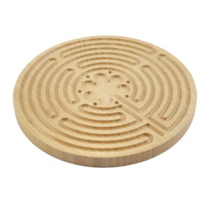 BambooMN 8" Dia Carbonized Brown Bamboo Finger Labyrinth for Meditation and Prayer, 7 Circuit Chartres Style, 10 Pieces