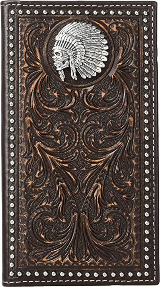 Ariat Unisex-Adult's Scroll Embosed Head Dress Rodeo Wallet, Brown