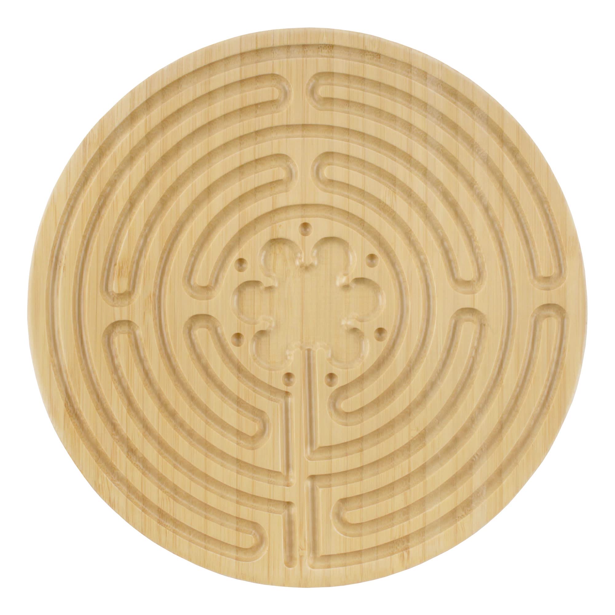 BambooMN Chartres Style 7 Circuit Bamboo Finger Labyrinth – 8” Carbonized Brown – 1 Unit