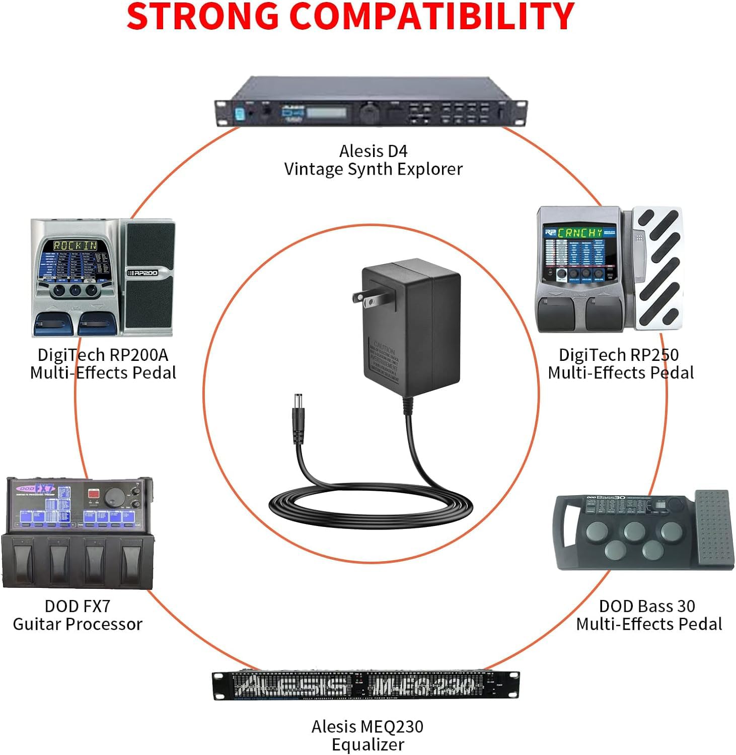 MEROM 9V AC Adapter Compatible with Digitech Whammy Jamman Guitar Drop Pedal PS0913B RP200A RP250 RP255 RP350 RP300A RP355 RPx400 RP1000 RP100 RP100A MultiEffects Processor Power Supply Cord