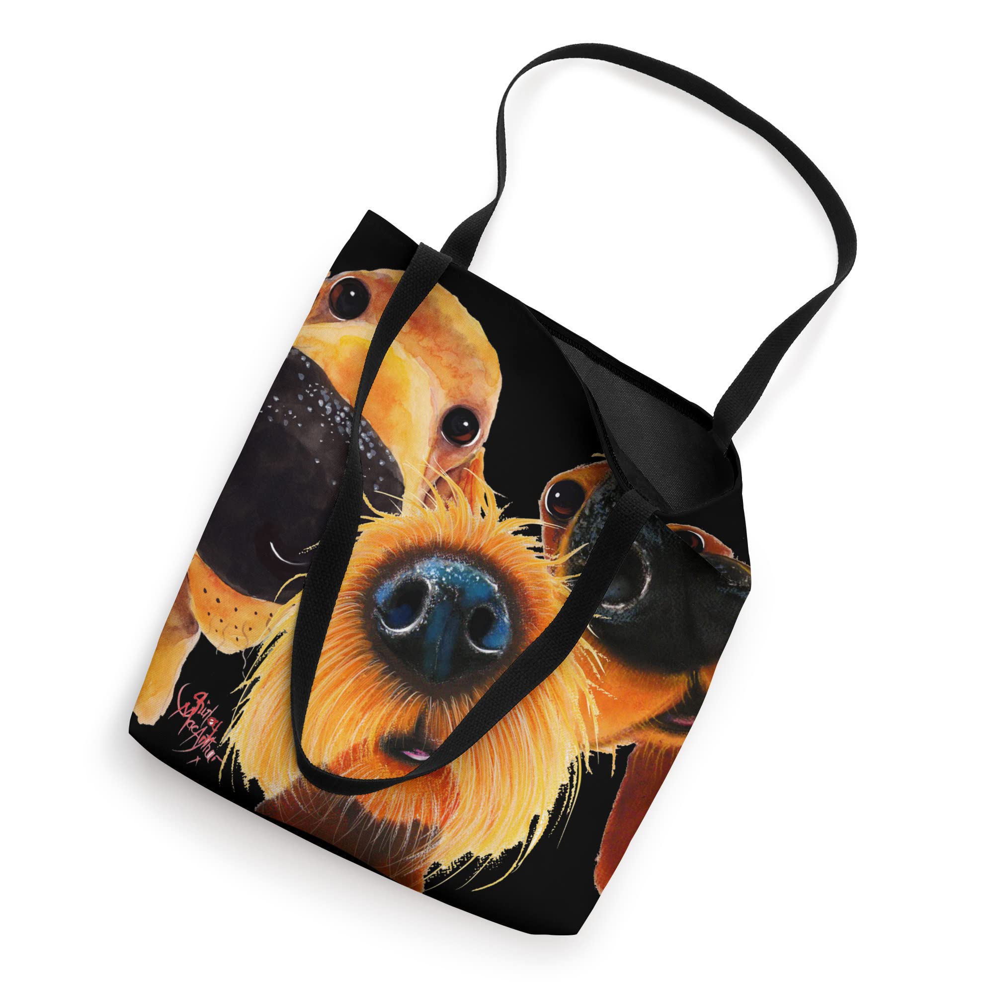 Nosey Dog Animal Print Puppy ' The Very Nosey Dogs ' Tote Bag