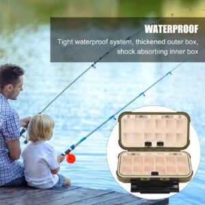 TEUOPIOE Fishing Box, Waterproof Lightweight Portable 24 Slots Fishing Storage Box for Sea/Fresh Fishing for Fishing Pocket for Fishing Tackle for Fishing Backpack(Small)