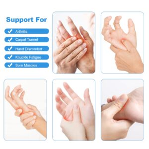 AOOWU Arthritis Gloves for Women Men, Arthritis Pain Relief Gloves Fingerless Gloves Hand Warmers Gloves Carpal Tunnel Rheumatiod Tendonitis Fingerless Hand Thumb Compression Gloves Mother Gifts-L