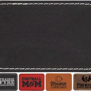 Black Leather Patches for Hats,Blank Laser Engraving Leatherette Sheets,Laserable Engrave Faux Leather with Adhesive Heat Press/Transfer Iron-on(30 Pcs/Rectangle/3 inch×2 inch)