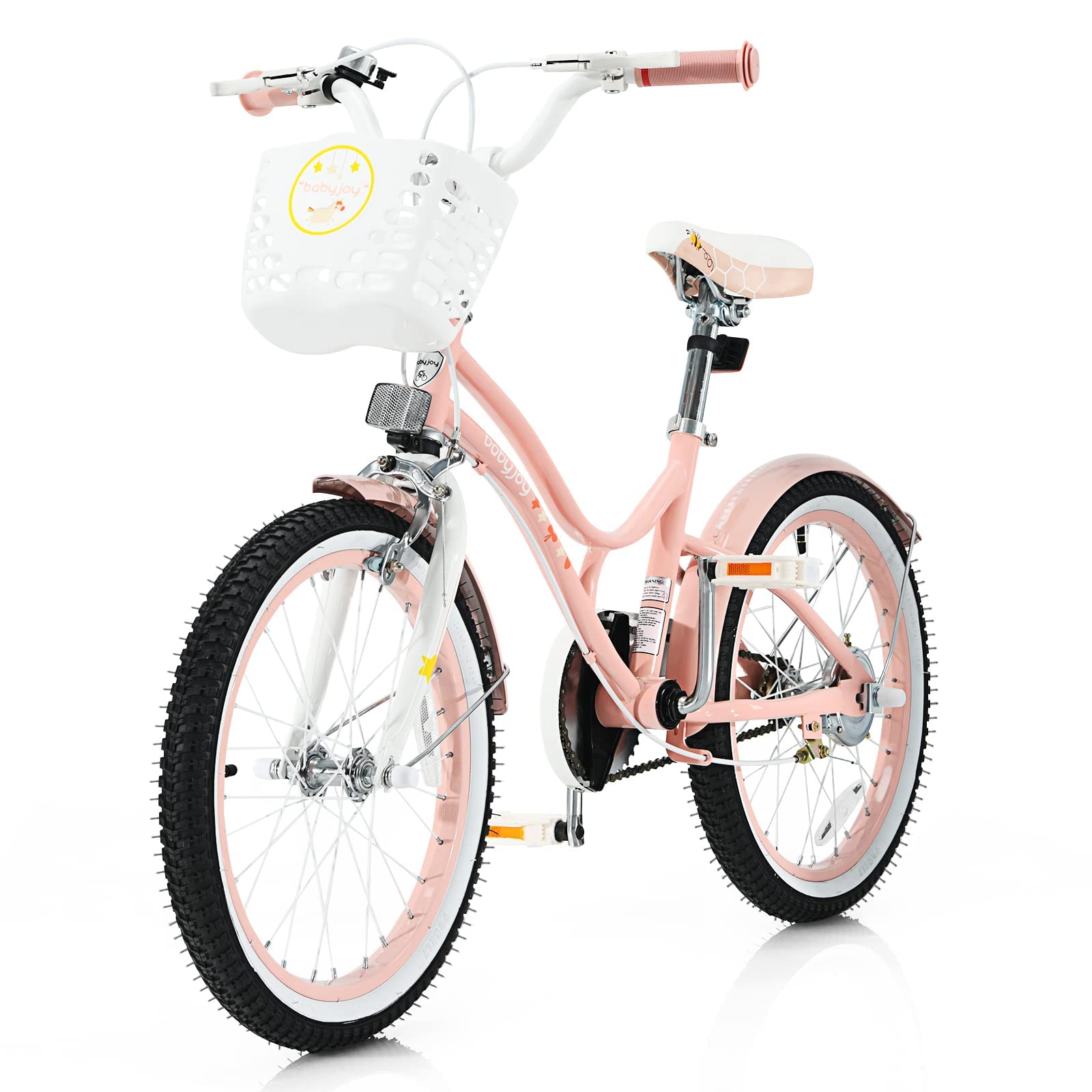 INFANS Kids Bike 18 Inch with 95% Assembled, Adjustable Seat, Balance or Training Wheels, Coaster Brake, Toddler Children Bicycle for 4 to 8 Years Old Boys Girls (Coral)