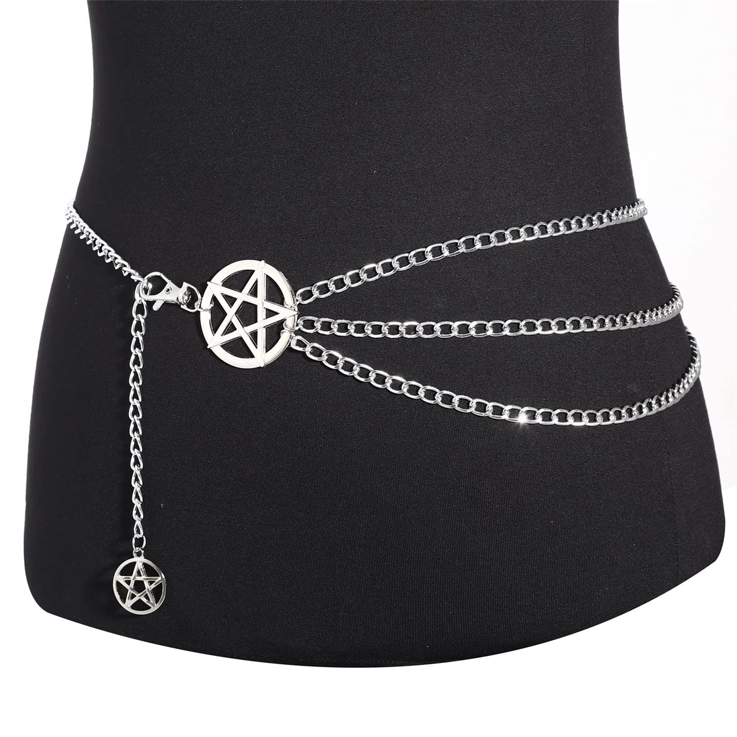 Waist Chain Belt Women Sexy Belly Chains Chain Belt with Chain Five-Pointed Star Waist Chain Belt