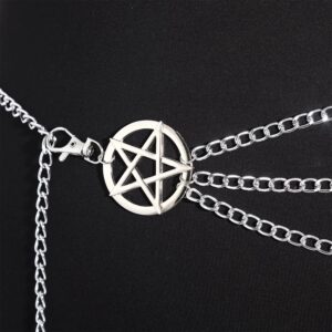 Waist Chain Belt Women Sexy Belly Chains Chain Belt with Chain Five-Pointed Star Waist Chain Belt