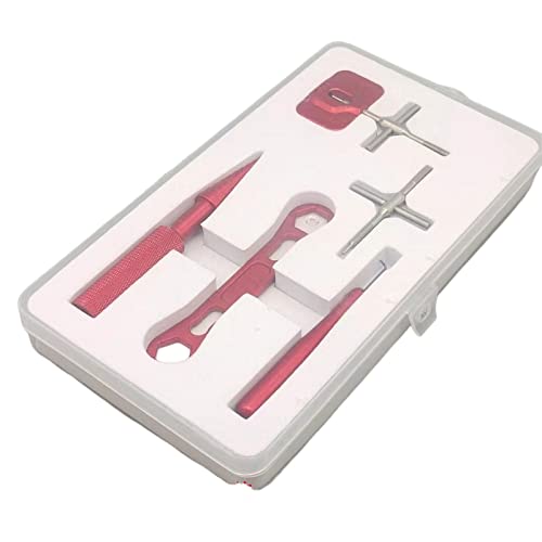 AMLESO Portable Fishing Reel Repair Tool Kit Multi Use Bearing Maintainer Easy to Use Durable Fishing Wheel Disassembly Set for Fishing, Red