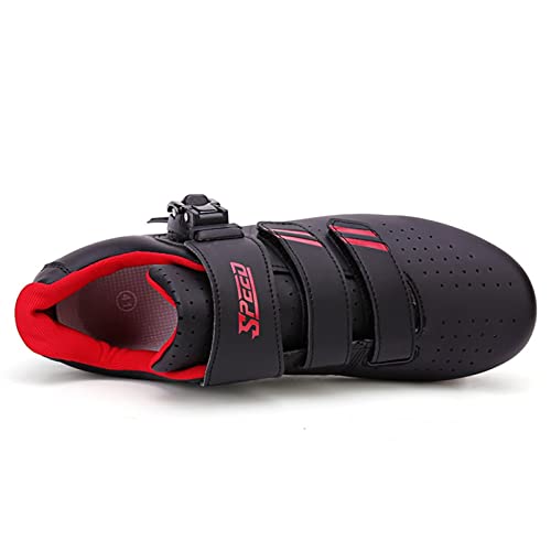 Prodkfe Unisex Outdoor Sports Cycling Shoes MTB/Mountain Men's Bike Shoes SPD Women's Compatible with 2-Bolt Cleats Black/Red 42EU