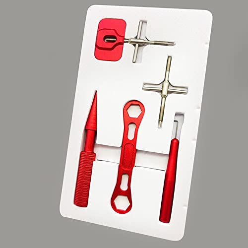 AMLESO Portable Fishing Reel Repair Tool Kit Multi Use Bearing Maintainer Easy to Use Durable Fishing Wheel Disassembly Set for Fishing, Red