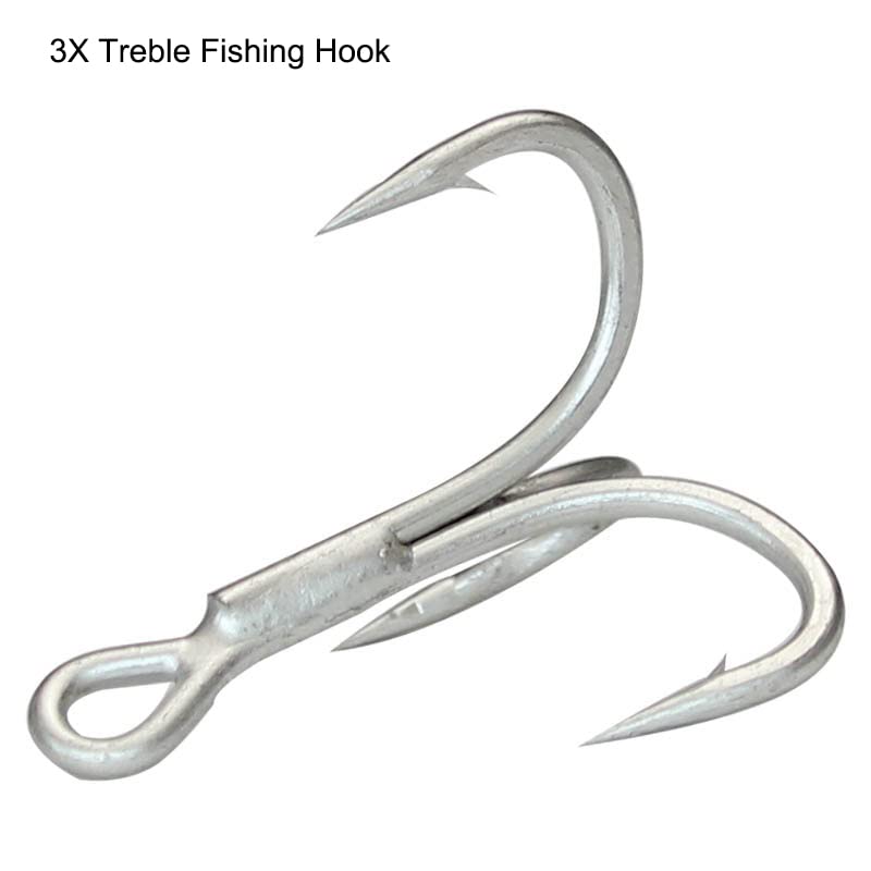 FANGBLUE Jig Head Hook 14g (1/2oz) Fishing Jigging Stainless Steel 3X Treble Hook 3D Eyes Pike Bass Swim Crank Hook Fishing Tackle Box (5Pcs 14g (1/2oz) Fishing Hook with 3X Treble Hook)