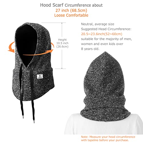 COMIANO Balaclava Ski Mask Winter Thermal Face Mask Cover for Men Women Warmer Windproof Breathable,Cold Gear for Skiing(Gray)