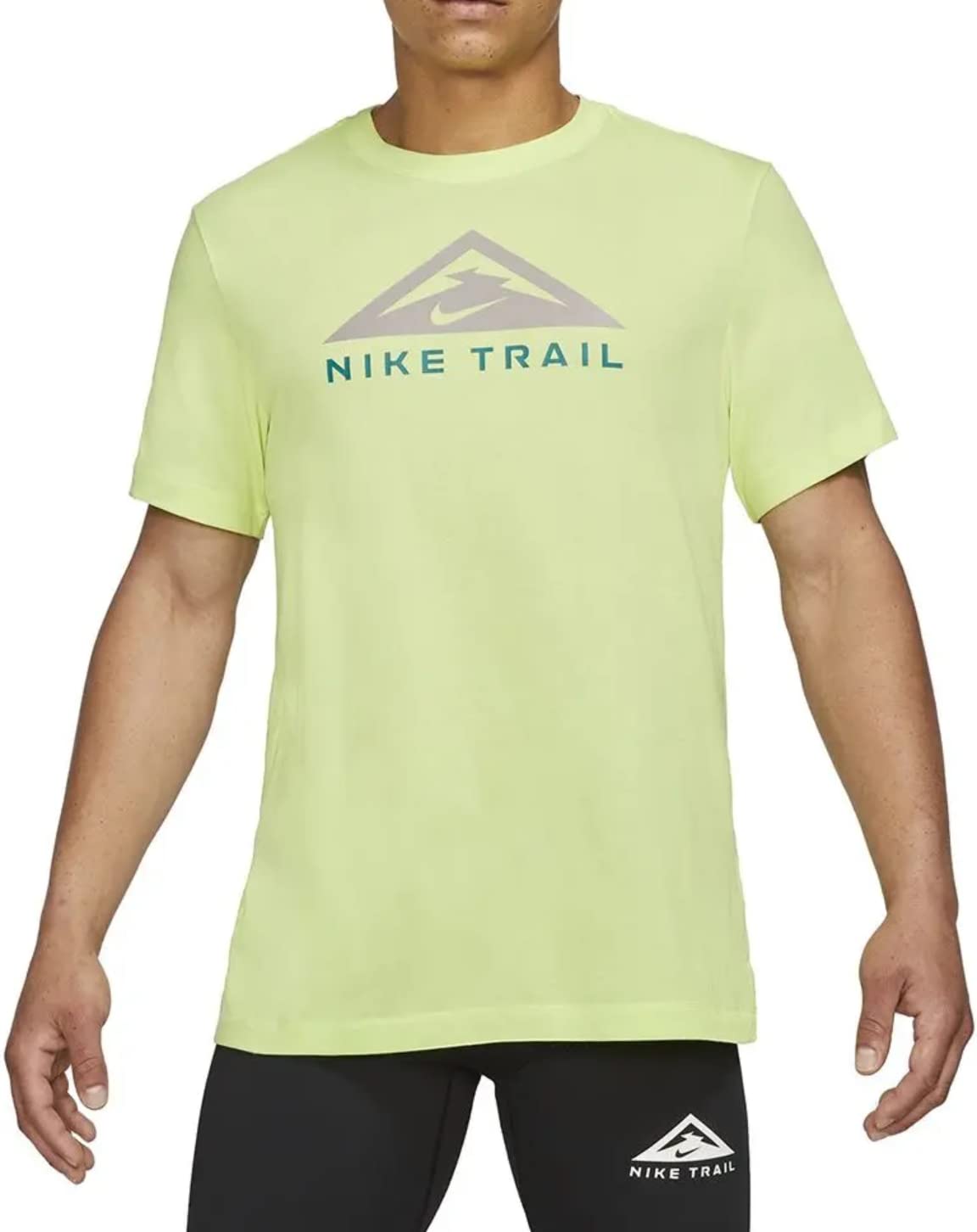 Nike Dri-Fit Short-Sleeve Trail Running T-Shirt (DO2276-736) Lime, Size: M