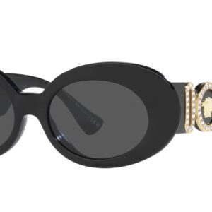 Versace Woman Sunglasses Black Frame, Dark Grey Lenses, 54MM