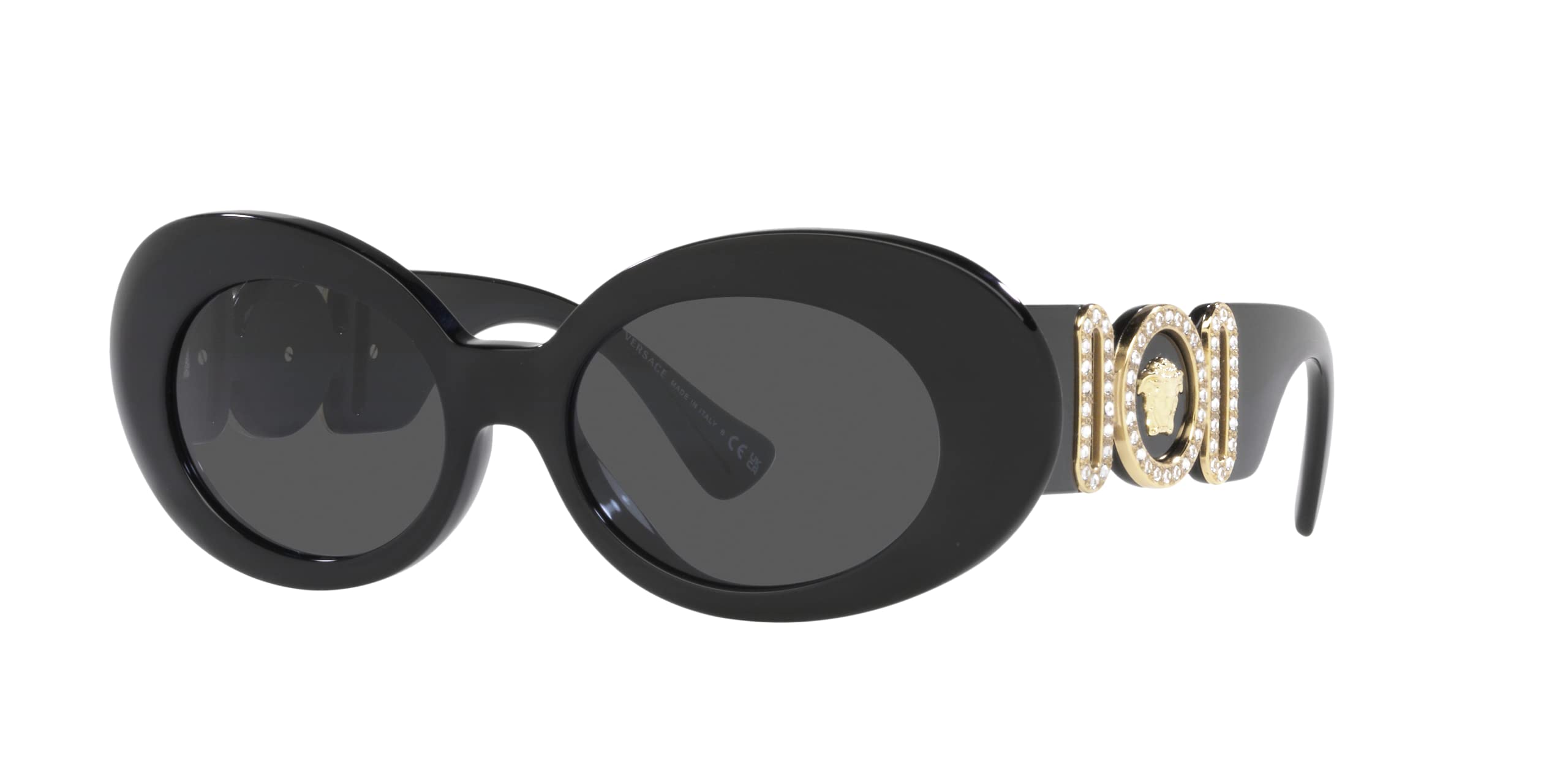 Versace Woman Sunglasses Black Frame, Dark Grey Lenses, 54MM