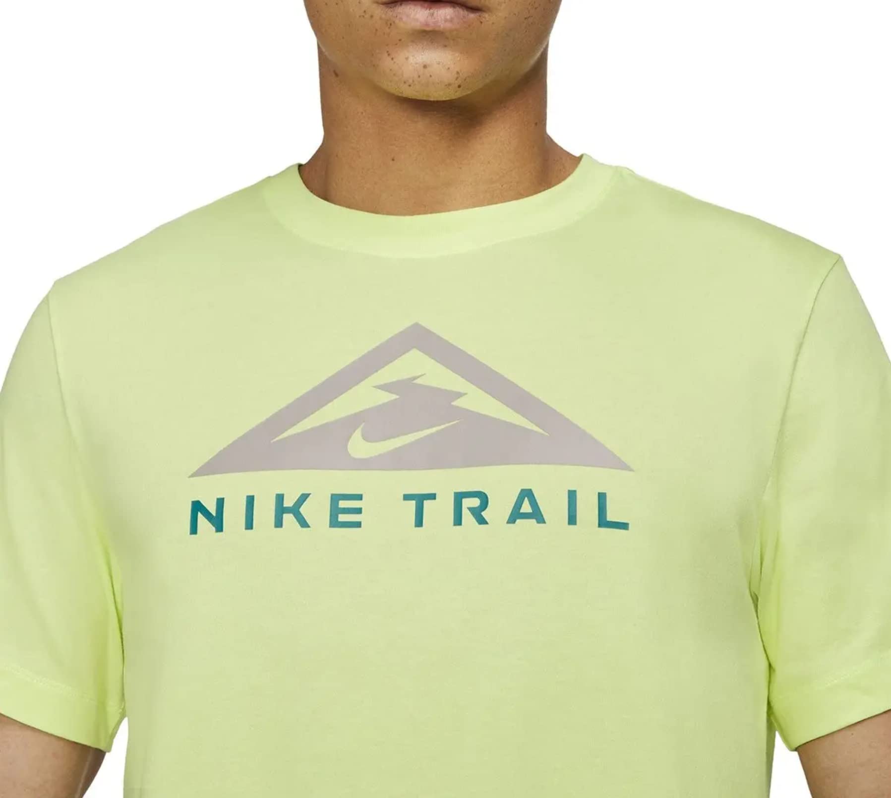 Nike Dri-Fit Short-Sleeve Trail Running T-Shirt (DO2276-736) Lime, Size: M