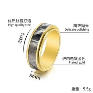 ZKXXJ Personalized Hunting Spinner Ring for Men Women,Custom Camouflage Inlay Wedding Band Stainless Steel Fidget Ring Stress Relief Camo Ring for Outdoor Vacation Hunting Gift,Size 6-12