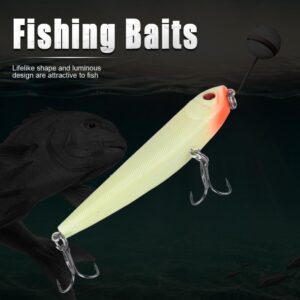 OUKENS 5pcs Luminous Fishing Lures,ABS Hard Baits with Treble Hook Tackle Accessory for Bass Trout Walleye Redfish Saltwater Freshwater