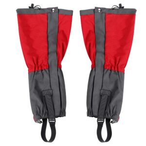 plplaaoo Leg Gaiters,1 Pair Outdoor Waterproof Sports Climbing Hiking Legging Gaiters Shoe, Snow Accessories, Gaiters Gators for Hiking, Boots Cover, Hunting Gear and Equipment for Adults(Red)