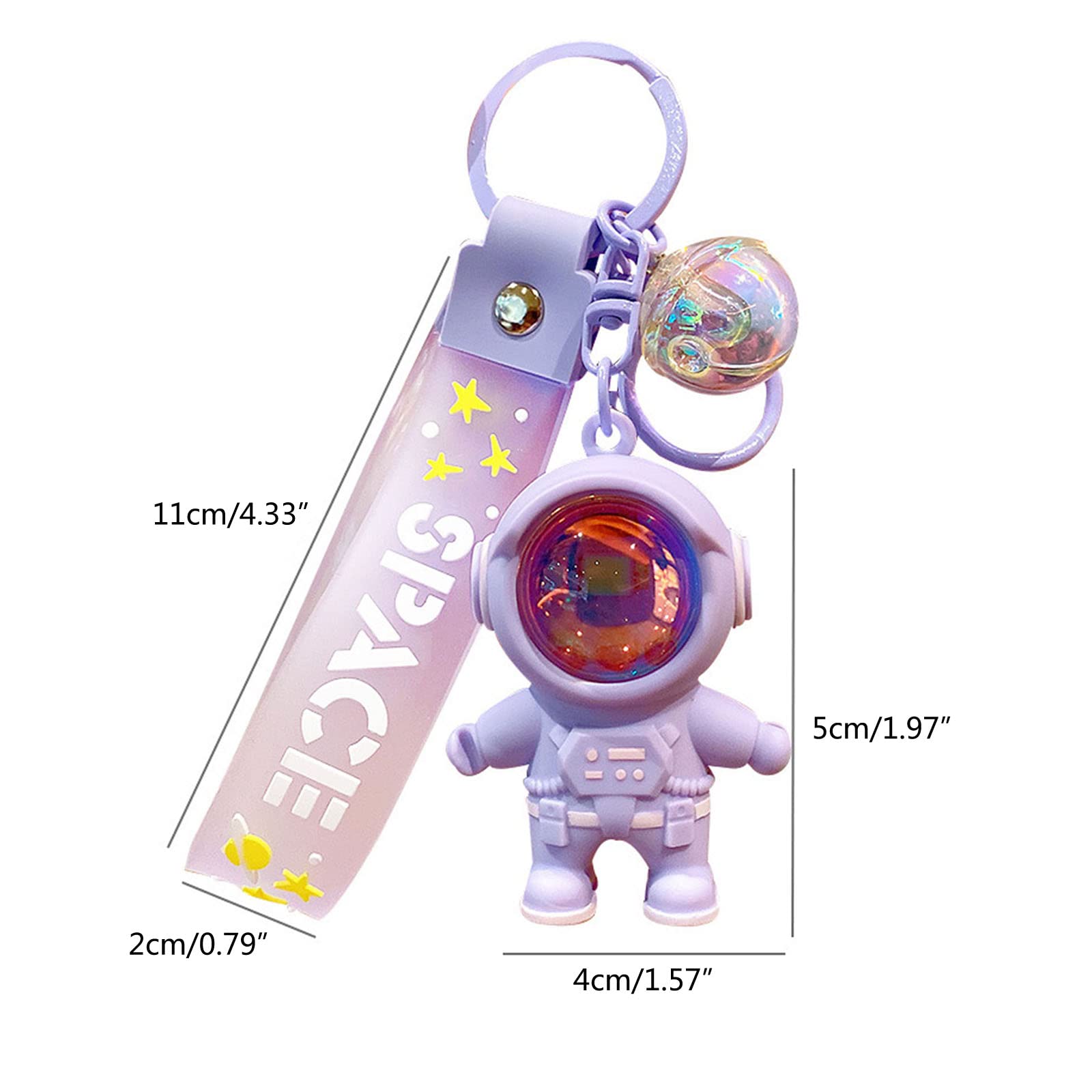 KHIOPNT Cute Astronaut Keychains Space Key Chain with Sunset Light, Cool Outspace Keychains Pendant Car Keychains Wallet Gift (Green)