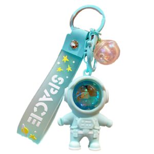 khiopnt cute astronaut keychains space key chain with sunset light, cool outspace keychains pendant car keychains wallet gift (green)