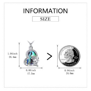 AXELUNA Frog Urn Necklace for Ashes Sterling Silver Abalone Shell Frog Cremation Jewelry for Women Men