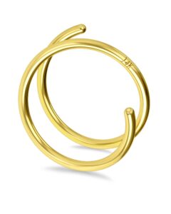 meiighting 14k solid gold double nose rings hoop for single piercing 20g twist nose ring double hoop for women nose piercing jewelry for men nose hoops