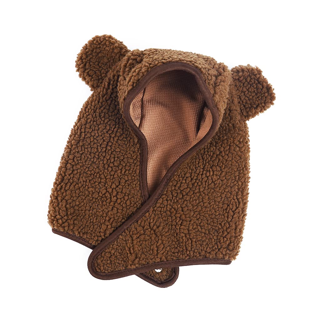 DOCILA Brown Bear Hat Women Ear Warmer Winter Hats Lightweight Lamb Fleece Beanie Hats Cold Weather Plush Earflap Skull Caps