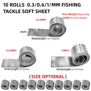 Lead Sheet,10 Rolls Fishing Soft Lead Sheet Strip Sinkers Weights Tackle Accessories Supplies New,Balance The Fishing Accessories Group 100% Lead Material (1mm)