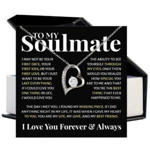 To My Beautiful Soulmate Necklace For Women, Necklace For Wife From Husband, Girlfriend Necklace From Boyfriend, Wife Birthday Gifts From Husband, Gifts Boxes For Women, Soulmate Necklace For Her