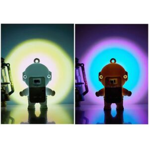 KHIOPNT Cute Astronaut Keychains Space Key Chain with Sunset Light, Cool Outspace Keychains Pendant Car Keychains Wallet Gift (Green)