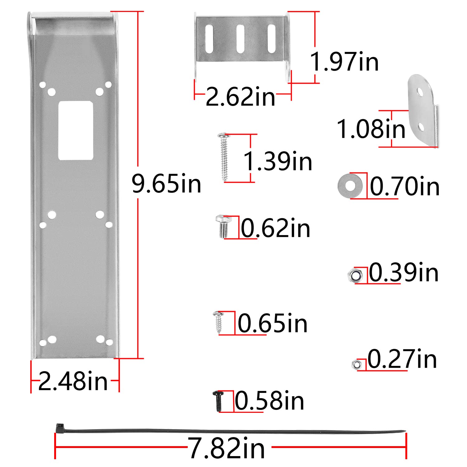 Deecaray LSS-2 HD Skimmer Transducer Mounting Bracket,Silver,Compatible with LSS-2 HD Skimmer Transducer, Replacement Part Number: 000-10874-001