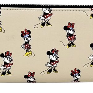 Disney Wallet Wristlet Zip Clutch Faux Leather (Minnie Mouse Cream)