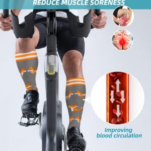 FuelMeFoot Compression Socks For Women Men Circulation - Graduated Support Knee High Socks For Nurses, Travel, Athletic