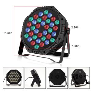 ZKEEZM 36 Led Stage Lights - DJ Par Lights, RGB Party Lights, 7 Colours Lighting with Sound Activated, Remote & DMX Control, DJ Uplighting for Parties, Birthday, Christmas, Bar, Wedding & Music Dance