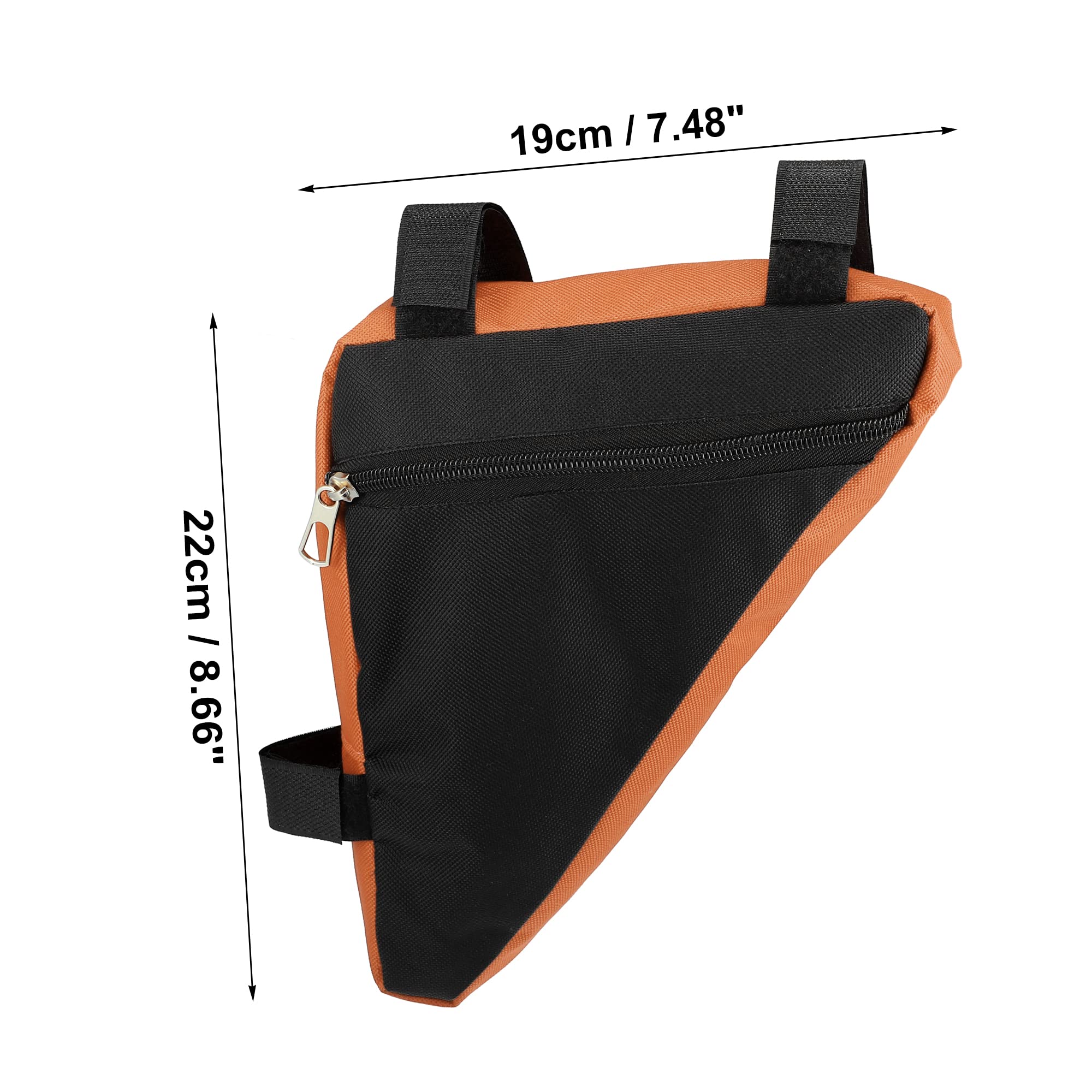 X AUTOHAUX Bike Triangle Frame Bag Front Pouch Cycling Bicycle Wedge Tube Storage Bag for Road Mountain Bikes Orange