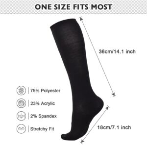 Women’s Knee High Socks Long Athletic Thin Thigh High Stocking Outdoor Sport Casual Tube Socks 2 Pack Black