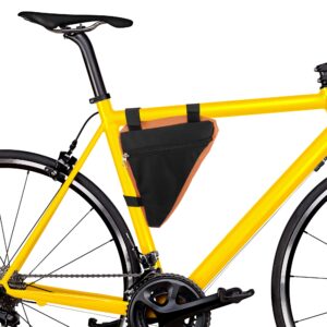 X AUTOHAUX Bike Triangle Frame Bag Front Pouch Cycling Bicycle Wedge Tube Storage Bag for Road Mountain Bikes Orange