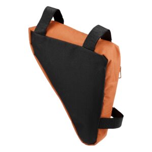 X AUTOHAUX Bike Triangle Frame Bag Front Pouch Cycling Bicycle Wedge Tube Storage Bag for Road Mountain Bikes Orange