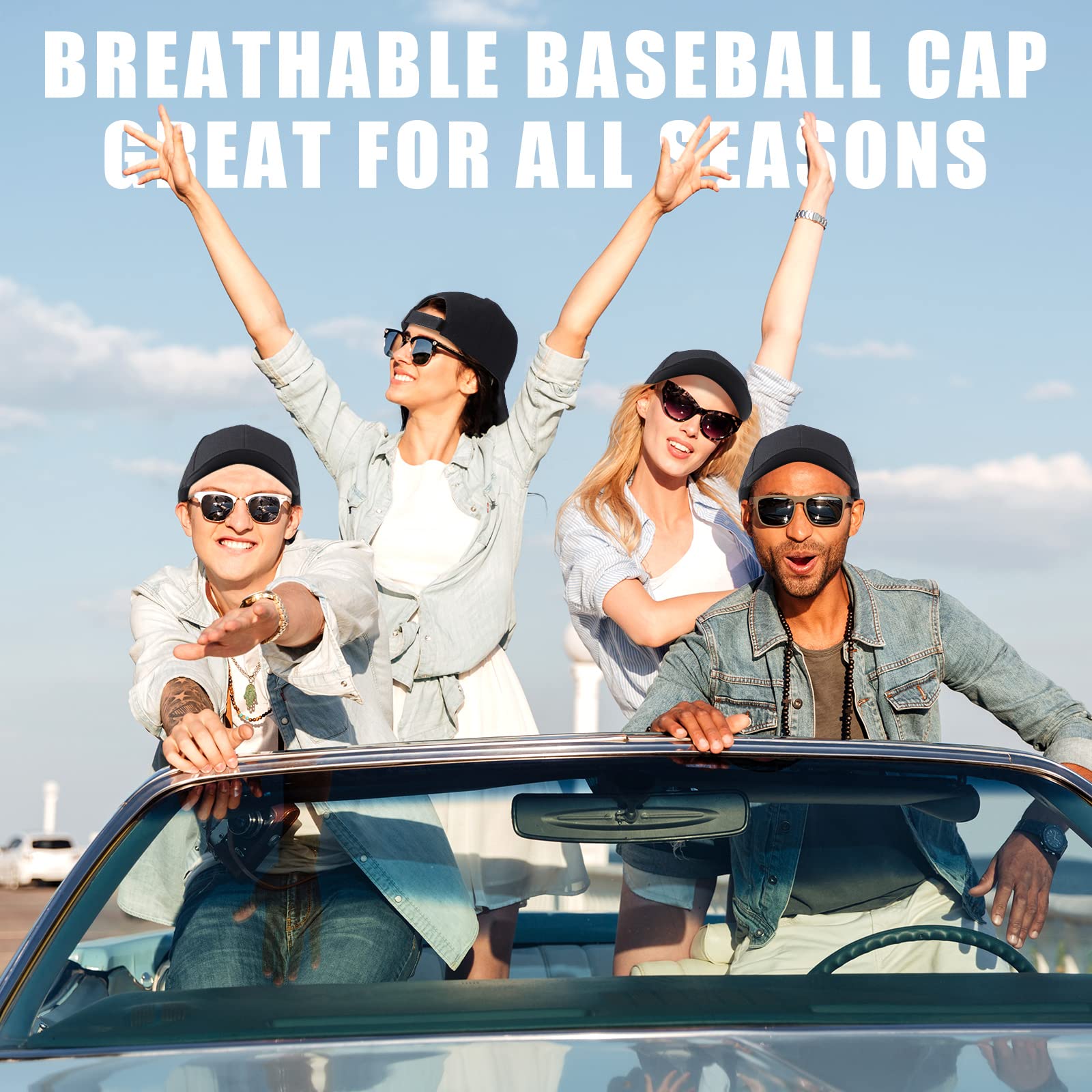 72 Pcs Plain Baseball Caps Bulk Blank Dad Hat Adjustable Back Strap Caps Unisex Solid Color Golf Hat for Men Women Sports (Black)