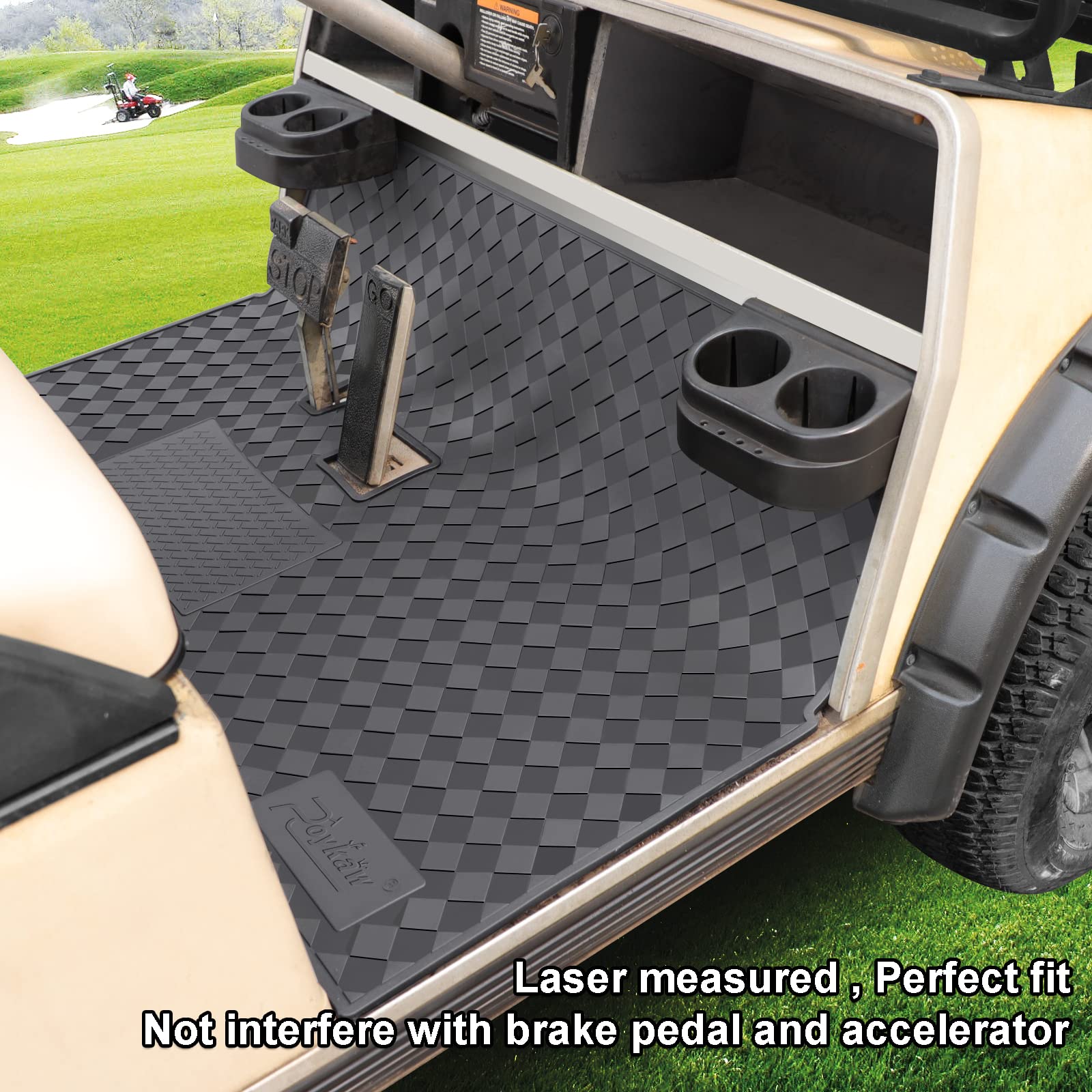 Roykaw Club Car DS Golf Cart Mat Full Coverage Floor Liner for Club Car DS (1982-2013) & Villager (1982-2018), Non-Slip Designed and Easy to Clean, Heavy-Duty Design/Lays Flat Well/Fits Like a Glove