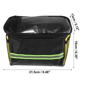 X AUTOHAUX 5L Capacity Bike Handlebar Bag with 7 inch Touch Screen Phone Holder Mesh Side Pocket Bicycle Front Storage Bag for Mountain Bikes Yellow