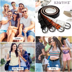 XZQTIVE Women Plus Size Leather Belt for Jeans Dresses Pants Hollow Flower Waist Belts with Solid Pin Buckle