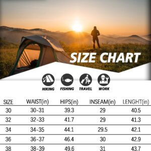 Mens Hiking Convertible Pants Waterproof Lightweight Quick Dry Zip Off Fishing Travel Safari Outdoor Cargo Work Trekking Trousers Navy 36