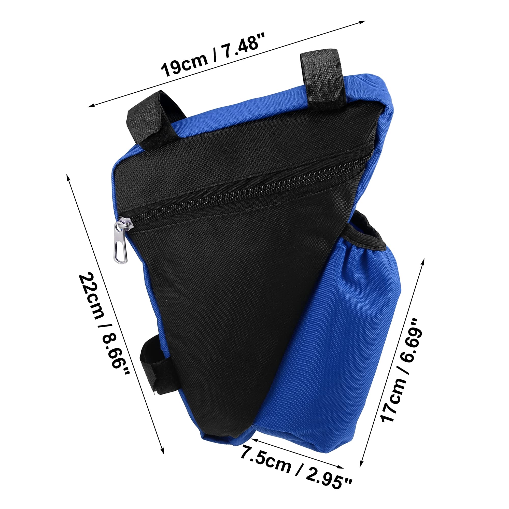 X AUTOHAUX Bike Triangle Frame Bag Front Pouch Cycling Bicycle Wedge Tube Storage Bag with Bottle Holder for Road Mountain Bikes Blue