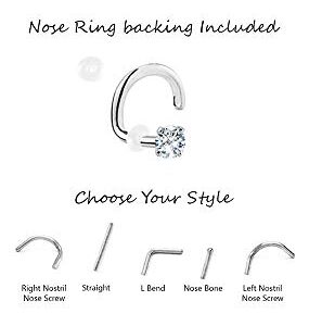 316L Surgical Steel 15mm Straight Nose Ring Stud Halloween Mummy 20G