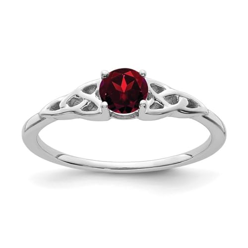 14k White Gold Garnet Celtic Knot Ring Size 7.00 Jewelry for Women