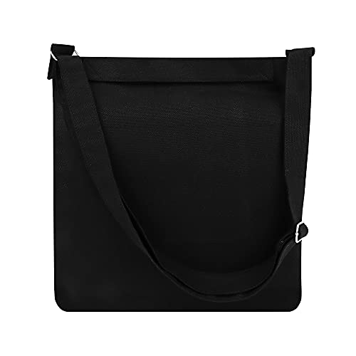 Muka Custom Embroidered Hobo Bag, Black Canvas Shoulder Bag Crossbody Bag with Logo Text